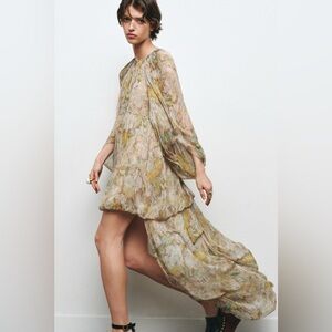 NEW WT ZARA Floral Chiffon Maxi Dress